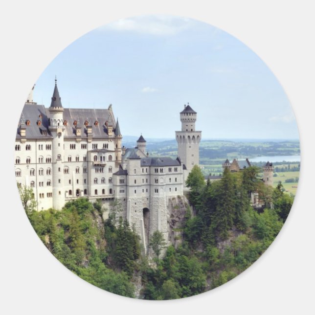 Castle Neuschwanstein Bavaria Germany Classic Round Sticker (Front)