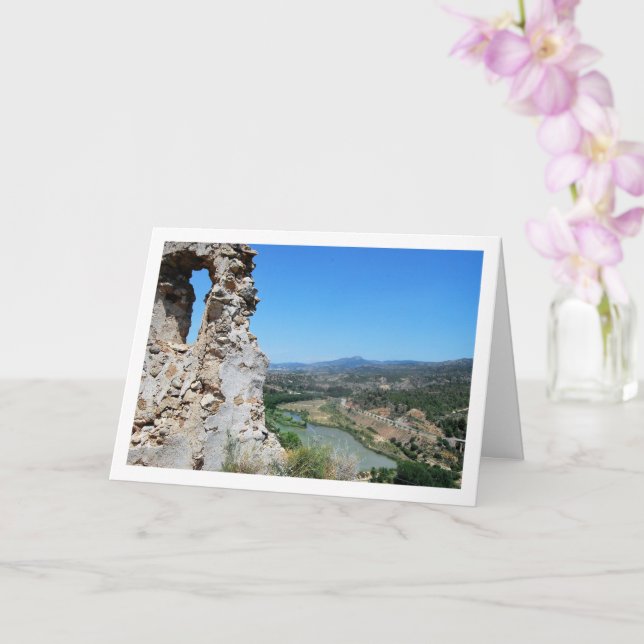 Castle of Old Domeño, Valencia, Spain Card (Orchid)