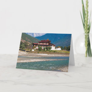 Castle of Punakha, Bhutan, Asia Card