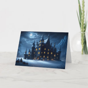 Castle of the Hollow Cold Night Holiday Card
