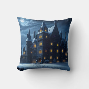 Castle of the Hollow Cold Night Throw Pillow