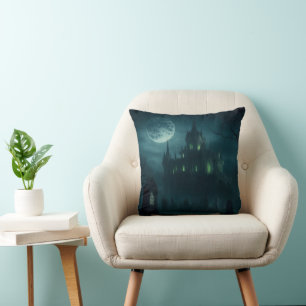 Castle of the Necromancer's Experiment Throw Pillow