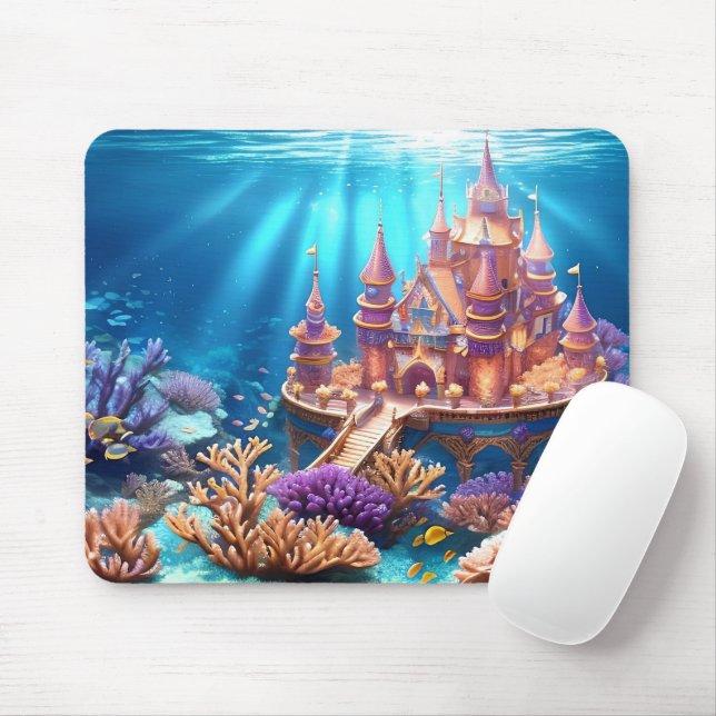 Castle of the Underwater Realm Mouse Pad (With Mouse)