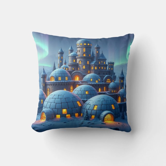 Castle of Winter Hearth Throw Pillow (Front)