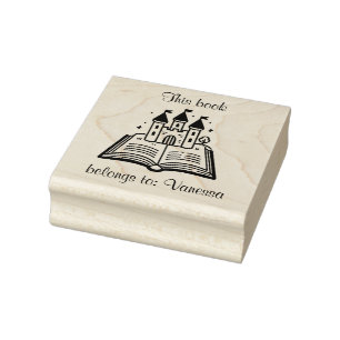 Castle on a Book - 'This Book Belongs To:' Rubber Stamp