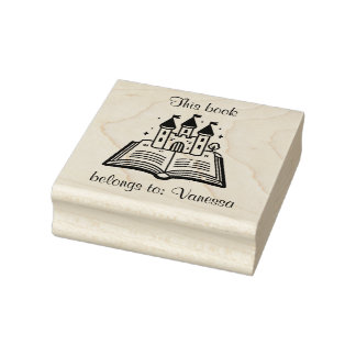 Castle on a Book - 'This Book Belongs To:'  Rubber Stamp