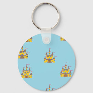 castle on blue keychain