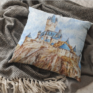 Castle on the River Rhine Throw Pillow