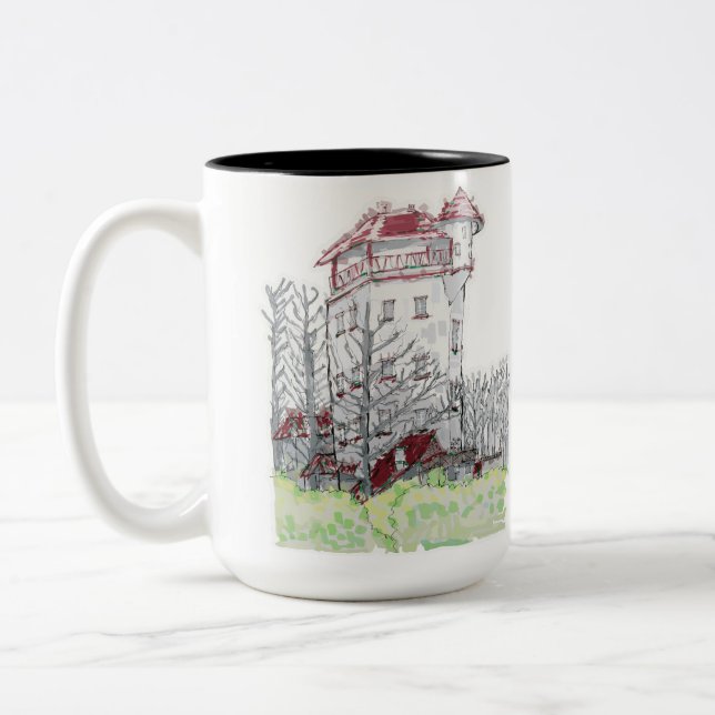 Castle Palthetoren in Sprengenberg Two-Tone Coffee Mug (Left)
