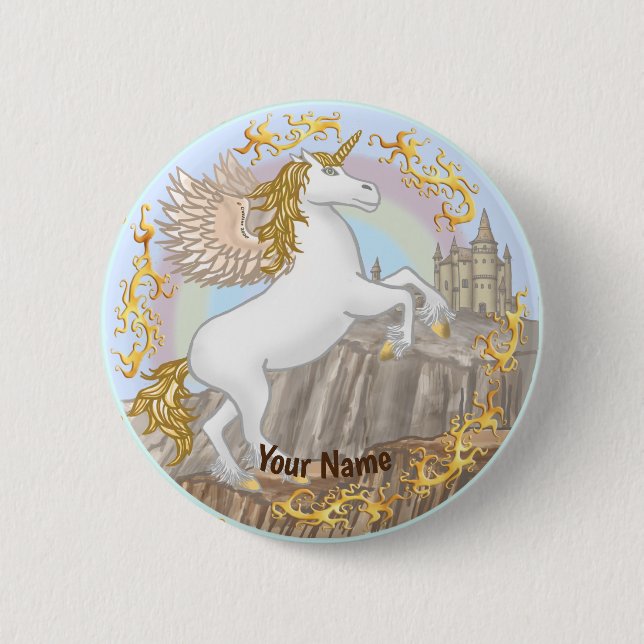 Castle Pegasus Unicorn pin (Front)