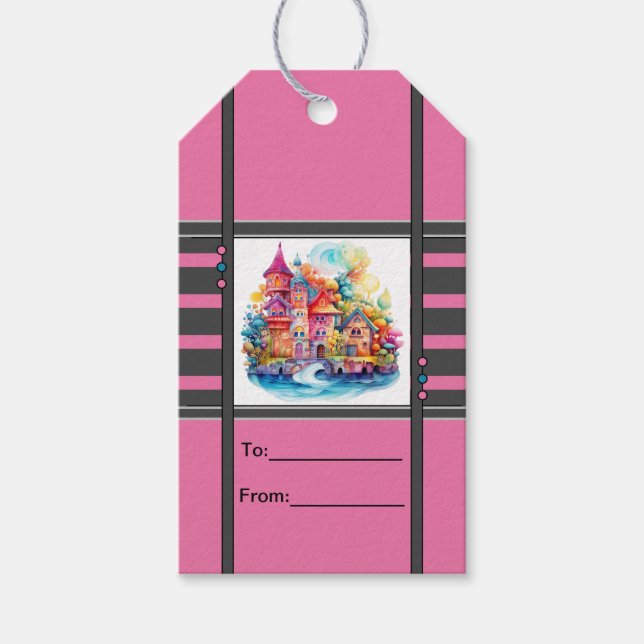 Castle Pink Dreamworld Gift Tags (Front)