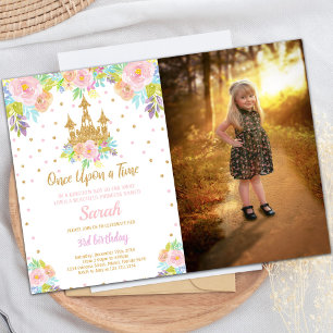 Castle Princess Birthday Invitation with Photo
