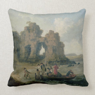 Castle Rock (Flatholm Island), Bristol Channel, 17 Throw Pillow