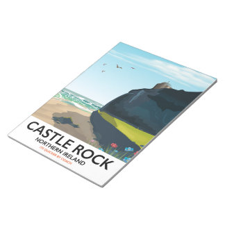 castle rock northern ireland travel poster. notepad