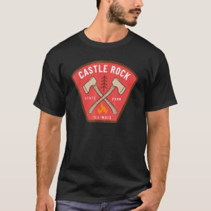 Castle Rock State Park Illinois Forest Camp Fire V T-Shirt