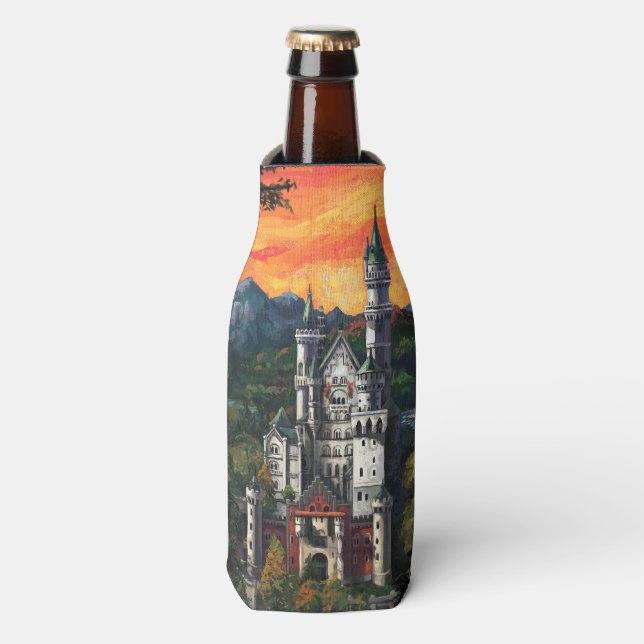 Castle Schloss Neuschwanstein Bottle Cooler (Bottle Front)