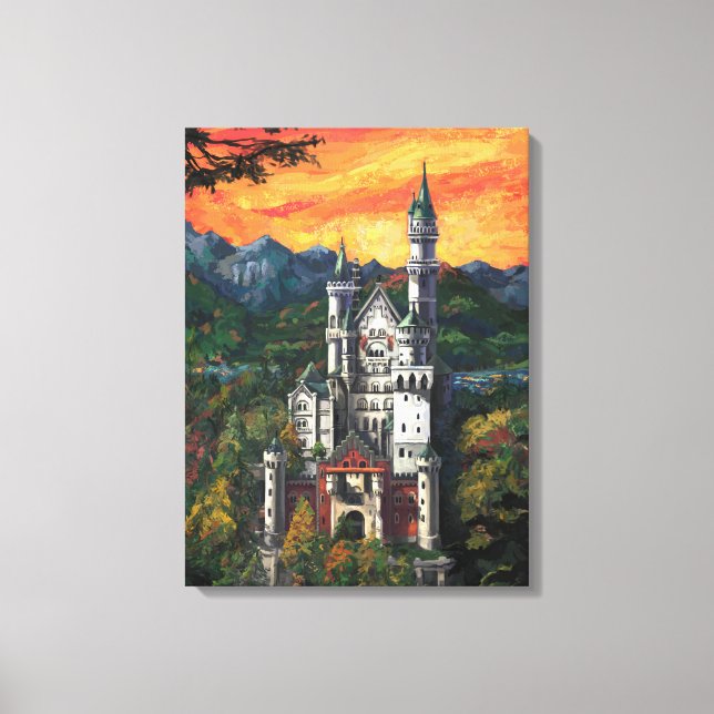 Castle Schloss Neuschwanstein Canvas Print (Front)