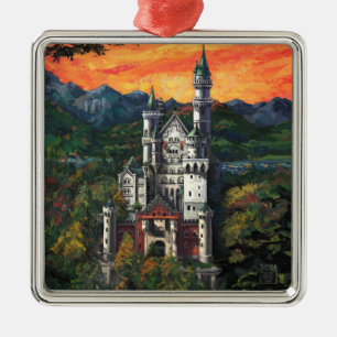 Castle Schloss Neuschwanstein Metal Ornament