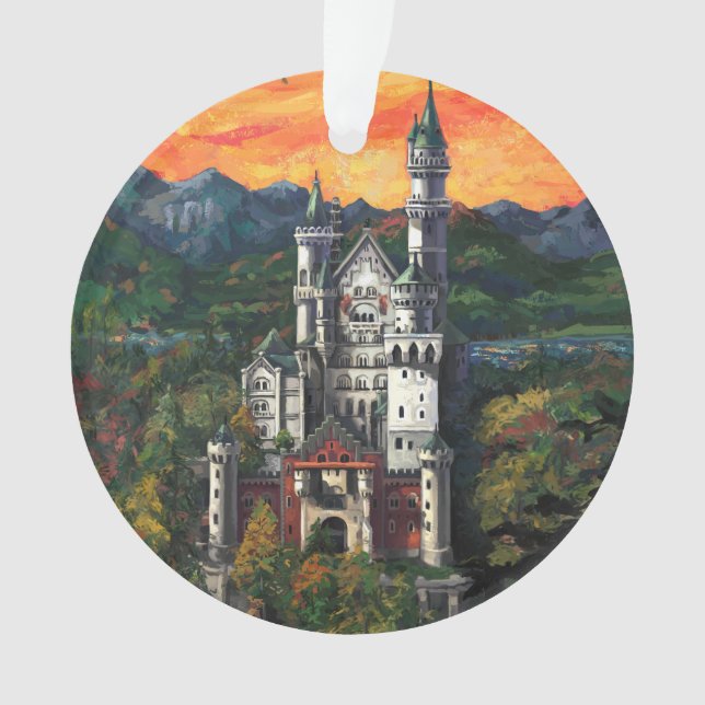 Castle Schloss Neuschwanstein Ornament (Front)