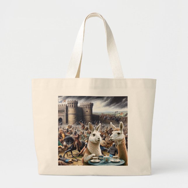 Castle Siege Tea Party Large Tote Bag (Front)