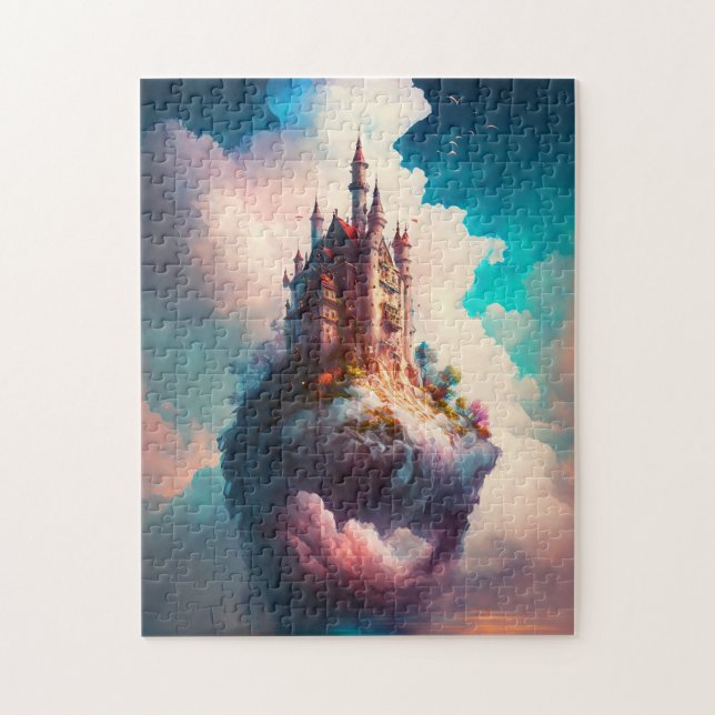 Castle Sky Clouds Imaginaire Art Jigsaw Puzzle (Vertical)