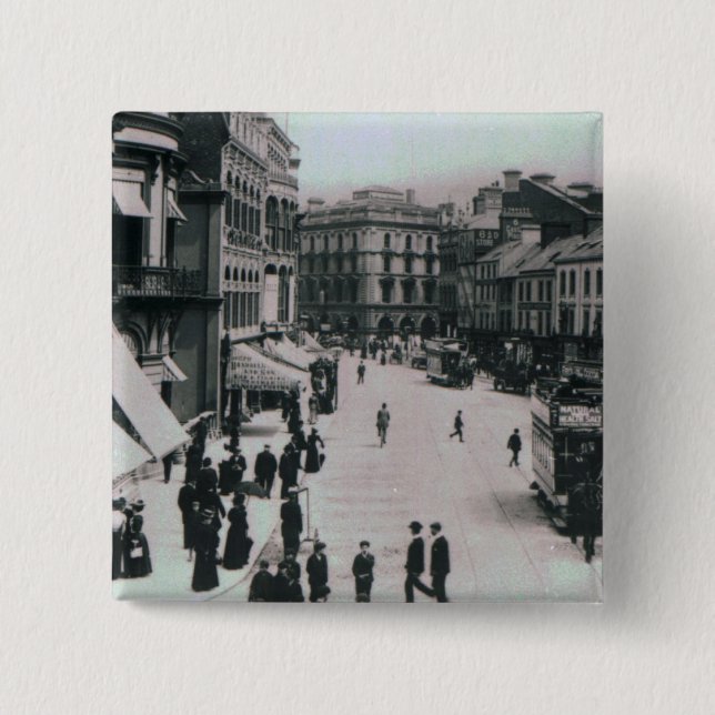 Castle Square, Belfast, c.1902 2 Inch Square Button (Front)