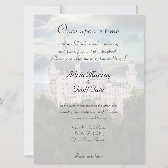 Castle Theme Wedding Invitation (Front)