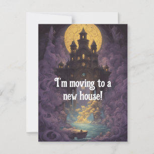 Castle Under a Yellow Moon New Address Postcard