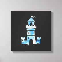 Castle Watercolor Art Canvas Print