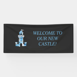 Castle Watercolor Art Welcome Banner