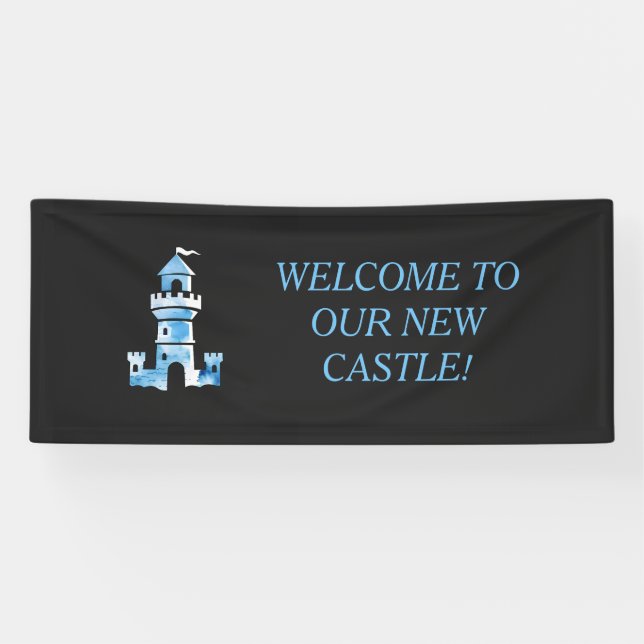 Castle Watercolor Bannière de bienvenue (Horizontal)