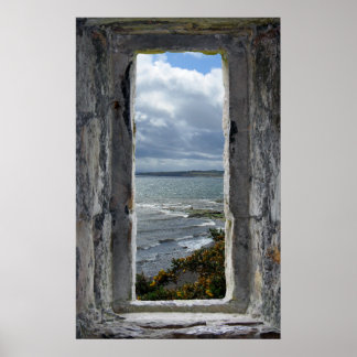 Castle Window Effect - Sea View Illusion Poster
