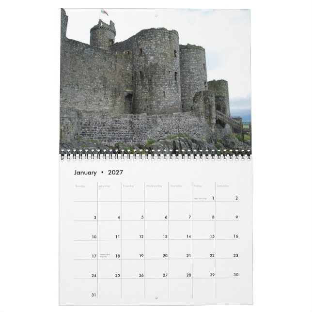 Castles of Ireland & Wales Calendar (Jan 2027)
