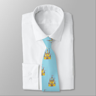 Castles on blue tie