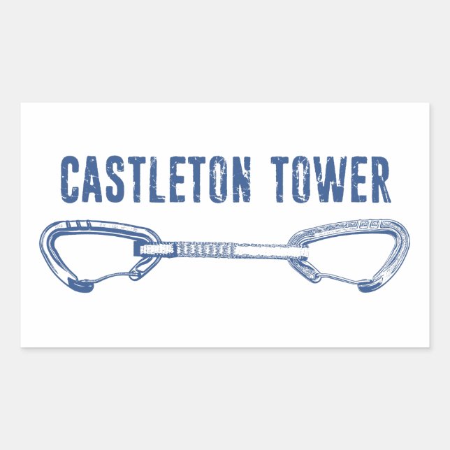 Castleton Tower Climbing Quickdraw Sticker (Front)