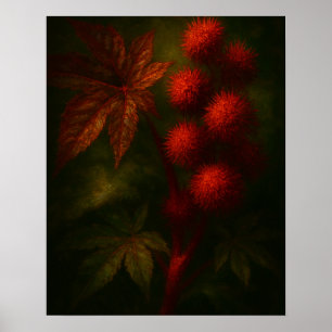 Castor Bean: Toxic Elegance Impressionist Art Poster