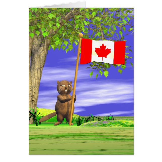 Castor et drapeau canadiens (Devant)