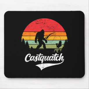 Castquatch Funny Byss Fisherman Fishing Meme Mouse Pad