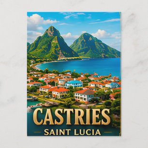 Castries Saint Lucia Caribbean Harbour Travel Souv Postcard