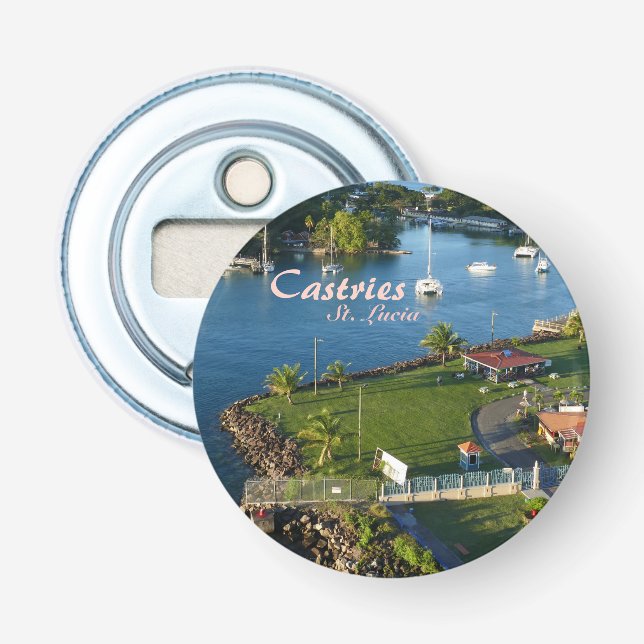 Castries Saint Lucia Caribbean Island Bottle Opener (Front)