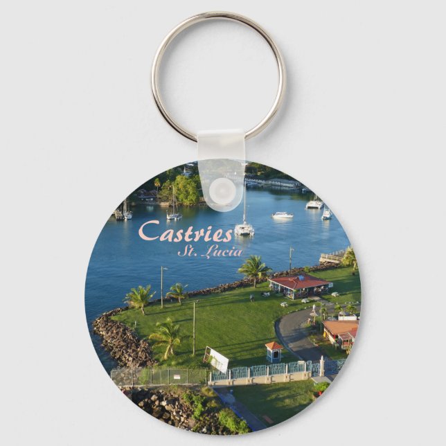 Castries Saint Lucia Caribbean Island Keychain (Front)