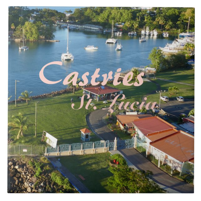 Castries Saint Lucia Caribbean Island Tile (Front)