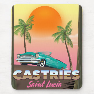 Castries Saint Lucia exotic tropical travel poster Mouse Pad