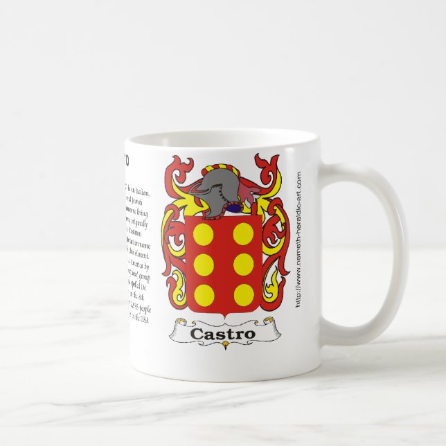 Castro Family Coat of Arms on a mug (Right)