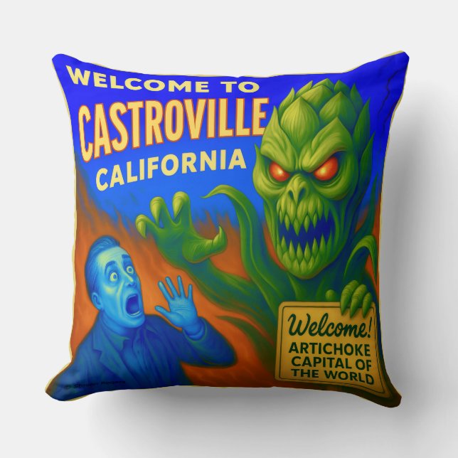 CASTROVILLE, CALIFORNIA 20X20 INCH THROW PILLOW.  THROW PILLOW (Front)