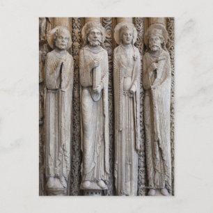 casts of statues from the facade of Chartres Postcard