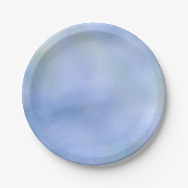 Casual Abstract Blue Yellow Pattern Palo Verde Paper Plate (Front)