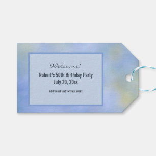 Casual Abstract Blue Yellow Pattern Welcome Gift Tags