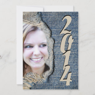 Casual and Fun Blue Jean Graduation Party Invitation