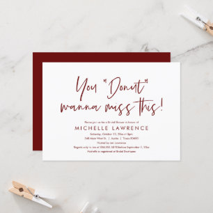Casual and Fun, Bridal Shower Doughnut Party Invitation